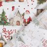 Dekorationsstof Canvas vinterlandsby – hvid/mørkerød,  thumbnail number 4
