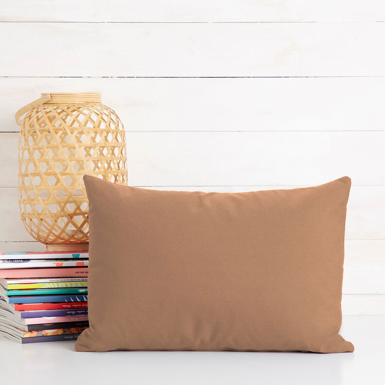 Bomuldsstof Cretonne Ensfarvet – kanel,  image number 9