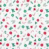 Bomuldsstof Cretonne julepynt – hvid/grøn,  thumbnail number 1