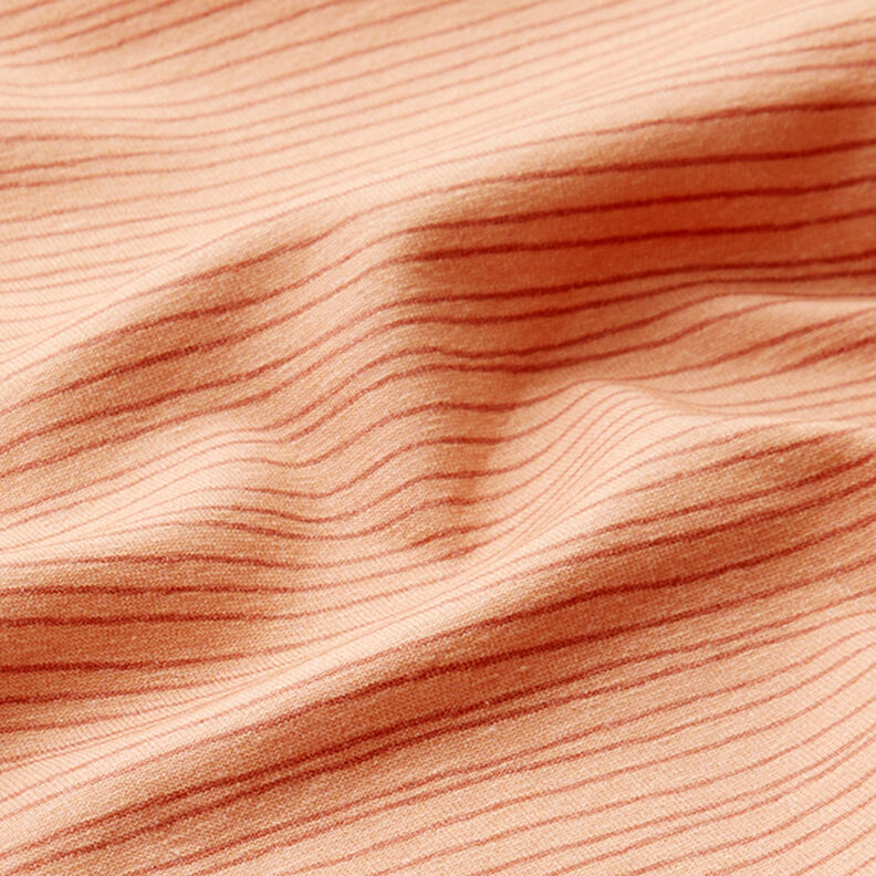 Bomuldsjersey smalle striber – laksefarvet,  image number 2
