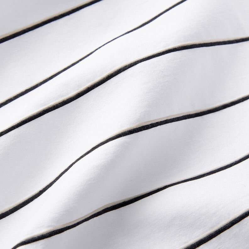 Bomuldsblanding brede striber – hvid/sort,  image number 2