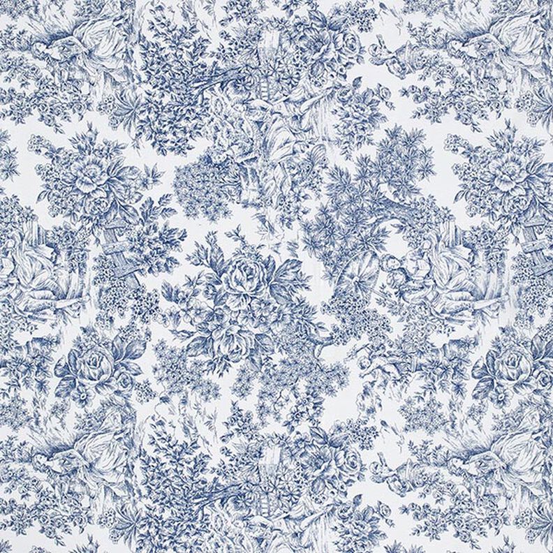 Dekorationsstof Canvas Romantik – hvid/blå,  image number 1
