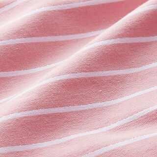 Viskose-stretch med glitterstriber – rosa/hvid, 