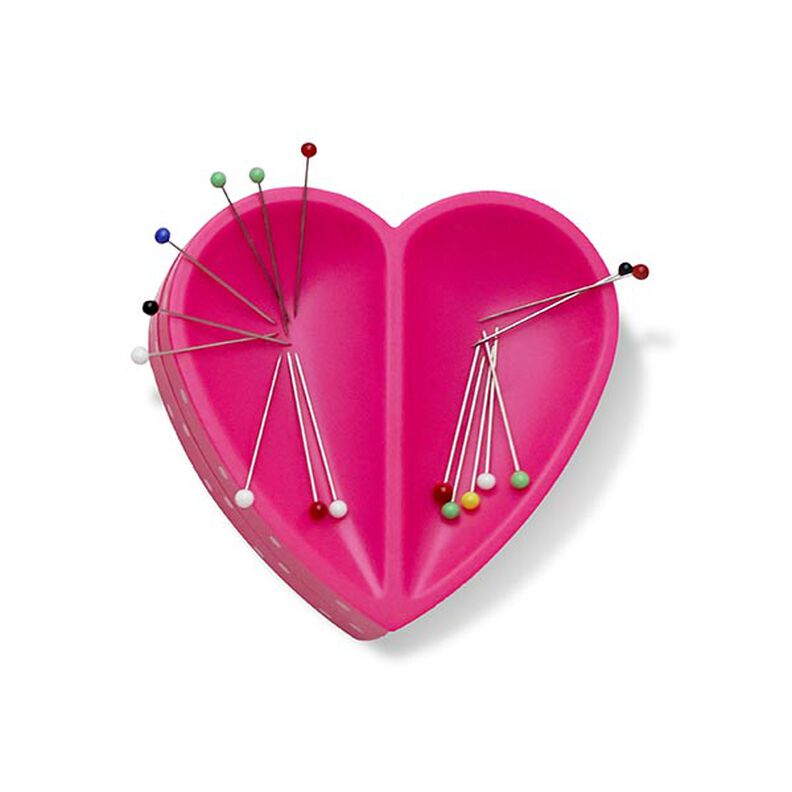 Magnetisk nålepude, hjerte [ Mål:  80  x 80  x 26 mm  ] | Prym Love – pink,  image number 1