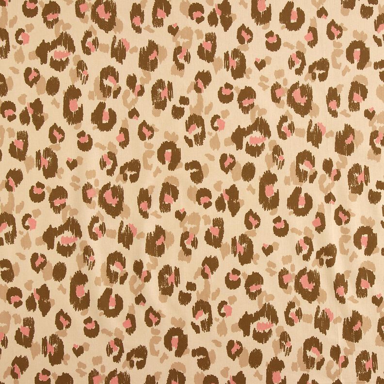 Bomuldspoplin Leom&oslash;nster &ndash; mandel/gammelrosa,  image number 1