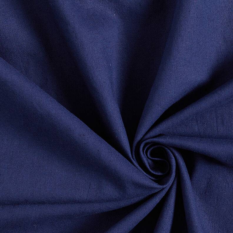 Hør-bomulds-miks Ensfarvet – marineblå,  image number 1