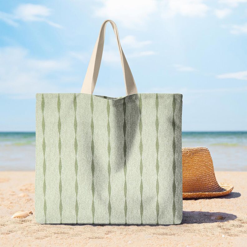 Outdoor stof Canvas bølgede striber – lys olivengrøn/lysebeige,  image number 6