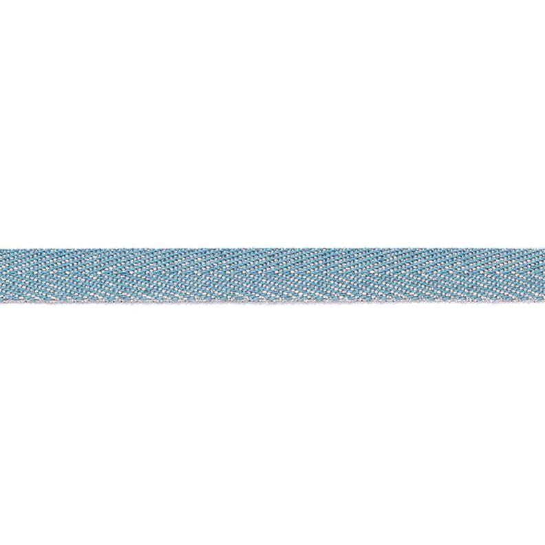 Vævet bånd Metallisk [9 mm] – strålende blå/sølv metallic,  image number 2