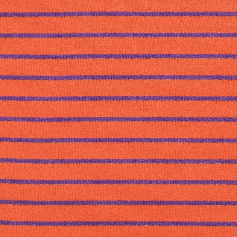 frottéjersey striber | Poppy Fabrics – orange/rødlilla,  image number 1