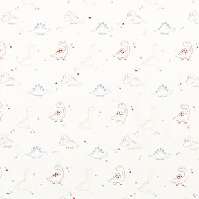 Bomuldsjersey baby-dinosaurer – uldhvid, 