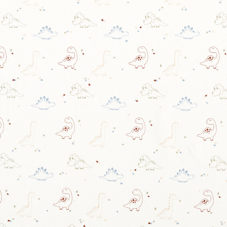 Bomuldsjersey baby-dinosaurer – uldhvid,  image number 1