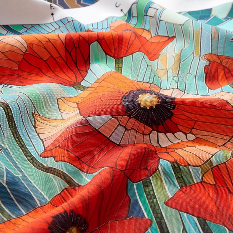 Tasker Panel Canvas Farverige valmueblomster – sort-blå/ildrød,  image number 3