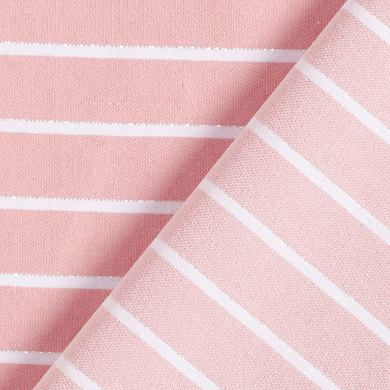 Viskose-stretch med glitterstriber – rosa/hvid,  image number 4
