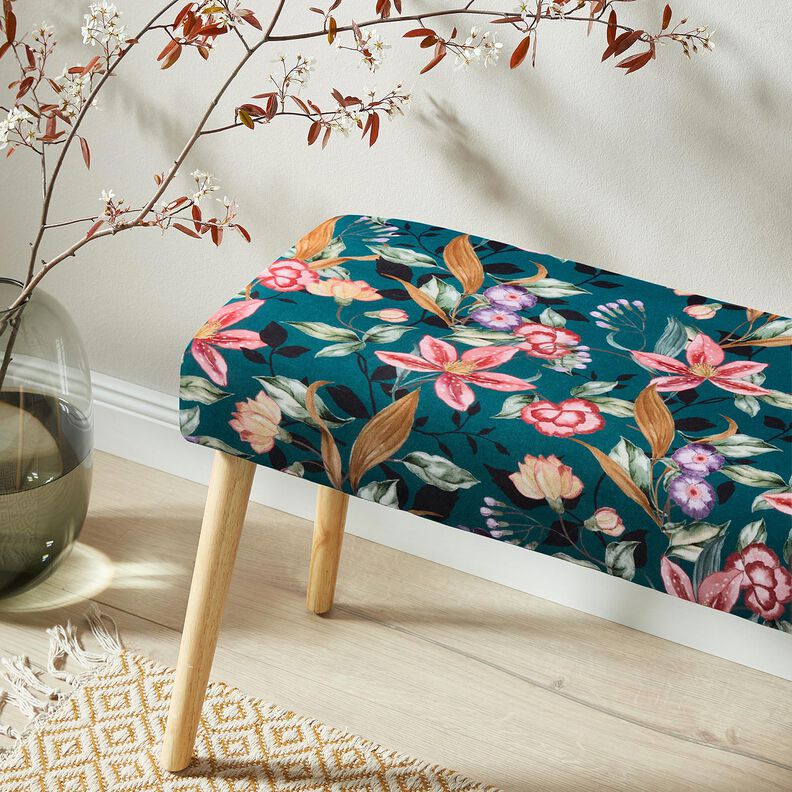 Dekorationsfl&oslash;jl elegante blomster &ndash; petrol/pink,  image number 5