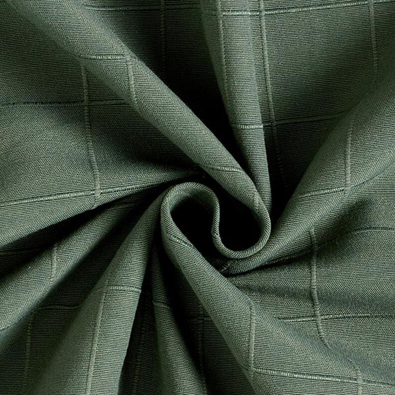 Dekorationsstof gitter-tern genanvendt – mørkegrøn,  image number 1