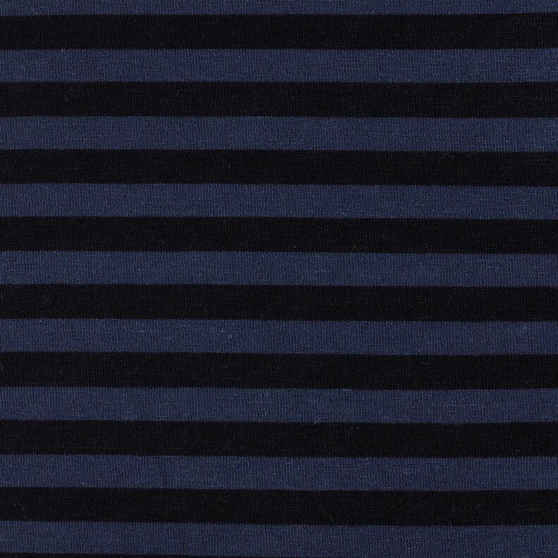 Jersey viskose-silke-miks striber – marineblå/sort,  image number 1