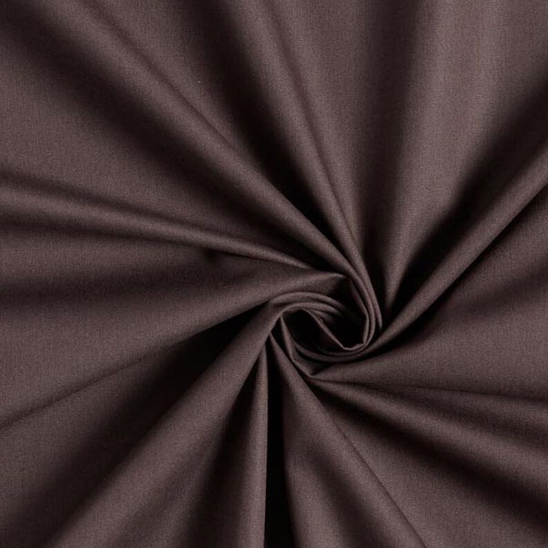 Bomuldspoplin Ensfarvet – mørkebrun,  image number 1