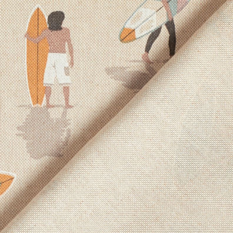 Dekorationsstof Halvpanama surfer &ndash; eukalyptus/natur,  image number 4