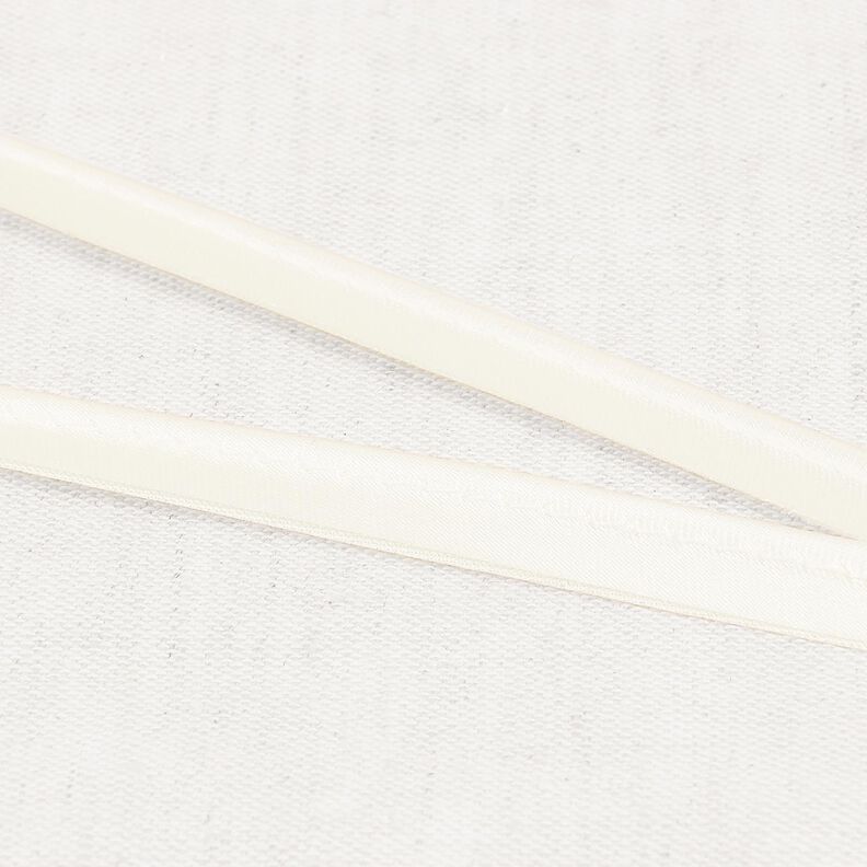 Satin Paspelbånd [10 mm] – uldhvid,  image number 1