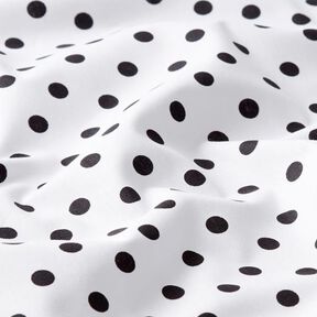 Bomuldspoplin store prikker – hvid/sort | Reststykke 100cm, 