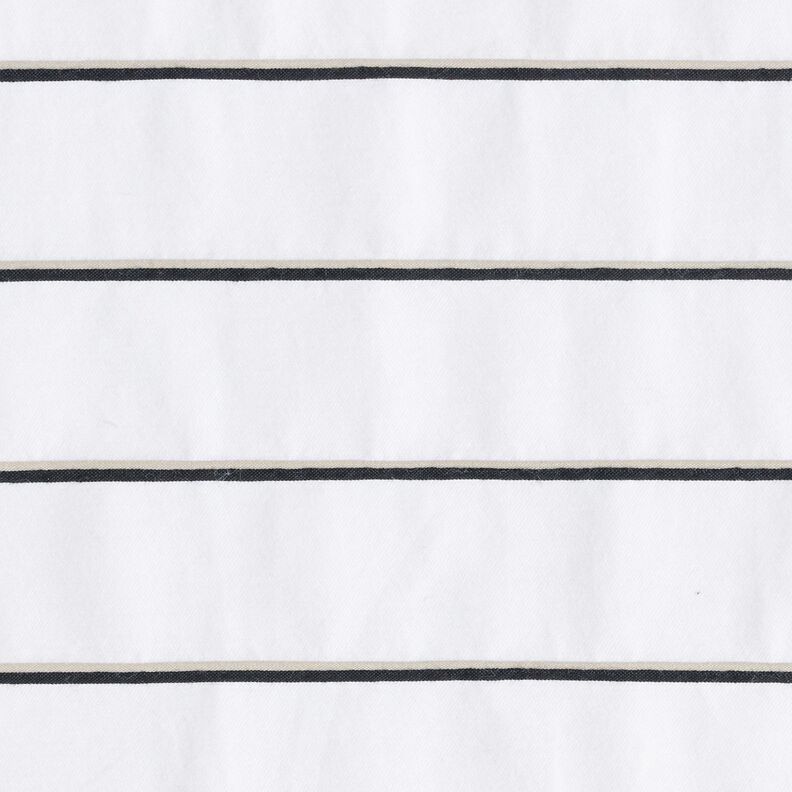 Bomuldsblanding brede striber – hvid/sort,  image number 1