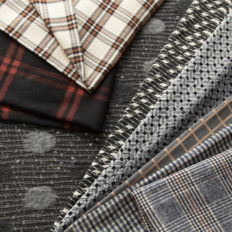 strikjacquard geometrisk mønster – sort/hvid,  image number 6