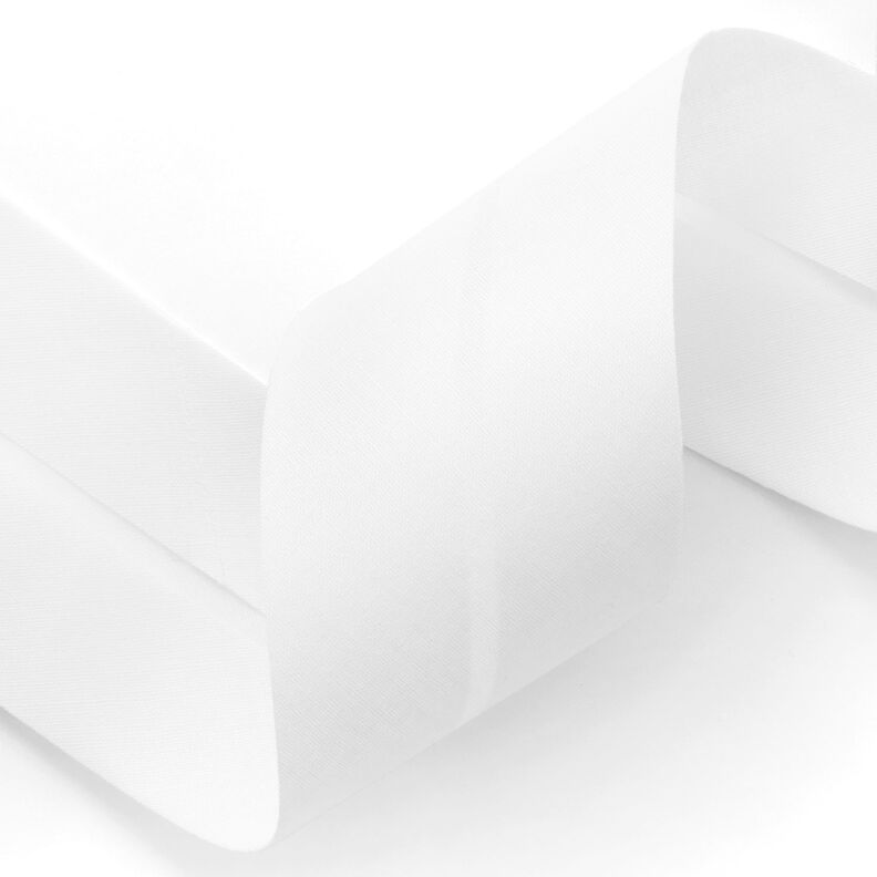 Skråbånd Polycotton [50 mm] – hvid,  image number 2