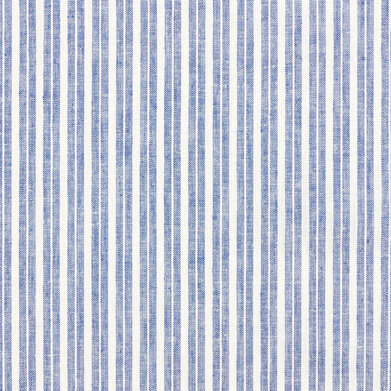 Hør-bomulds-miks Striber brede – jeansblå/uldhvid,  image number 1