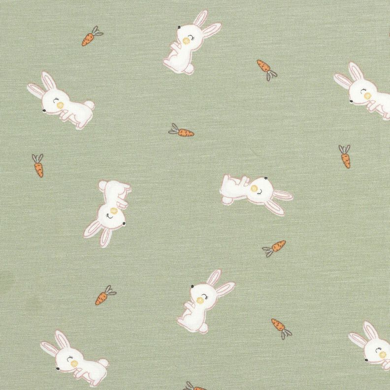 Bambus Bomuldsjersey Kanin og gulerod – greige,  image number 1