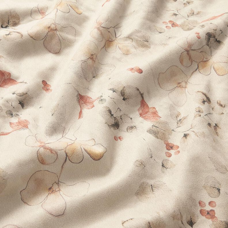stretchvelour med sherpabagside og fine blomster | Katia Fabrics – natur,  image number 3