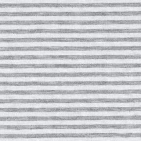 doubleface jersey striber ensfarvet – hvid/grå, 