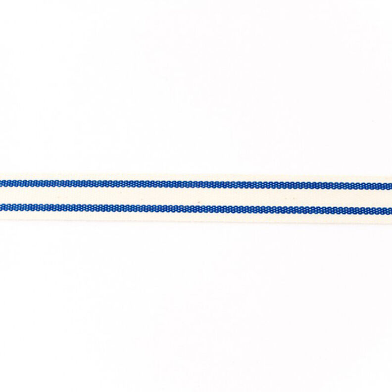 Vævet bånd Bomuld Striber – marineblå,  image number 1