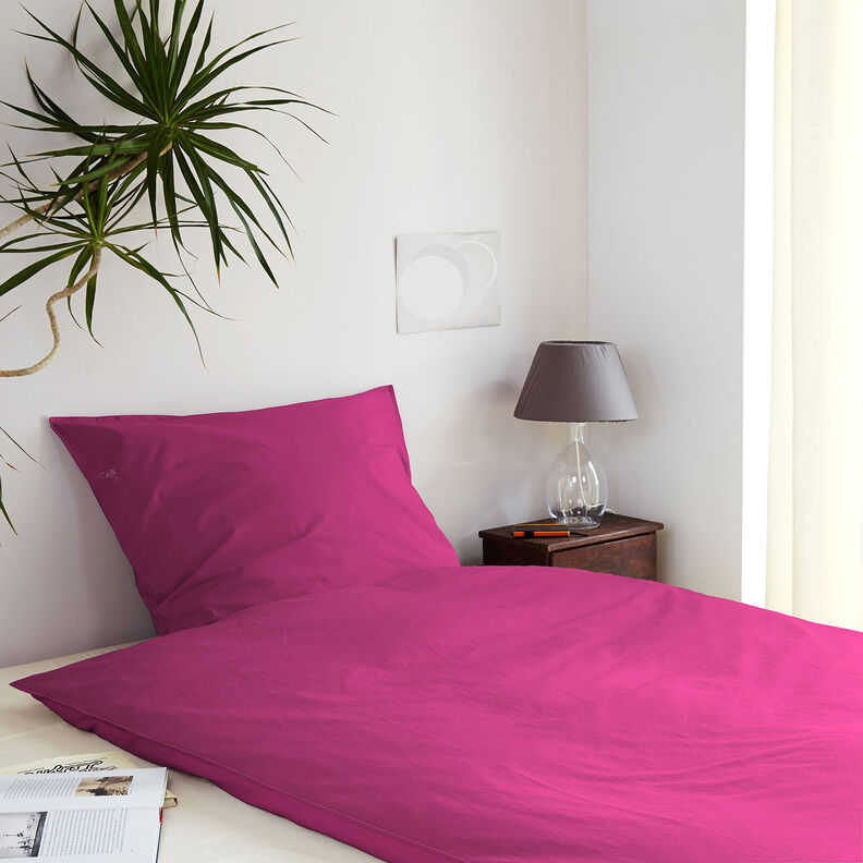 Bomuldsstof Cretonne Ensfarvet – purpur,  image number 6