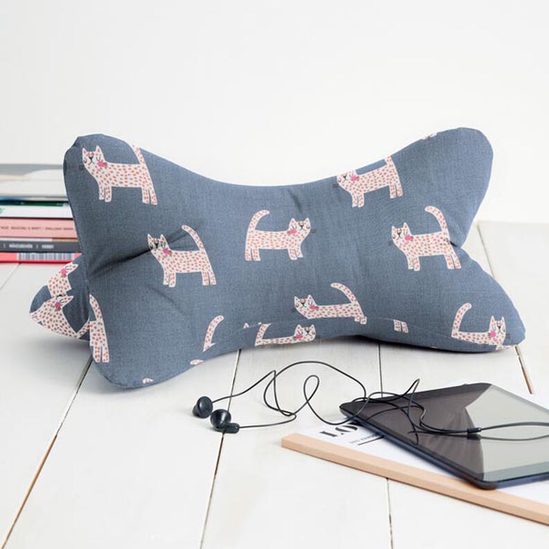 Dekorationsstof Halvpanama Katte – mørkegrå,  image number 7