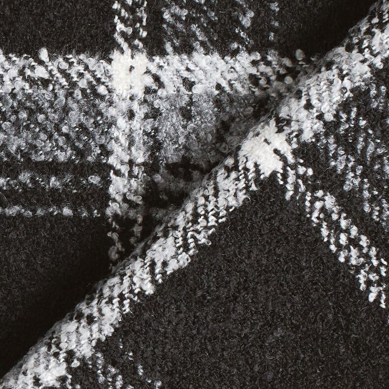Frakkestof Bouclé tern – sort/hvid,  image number 5