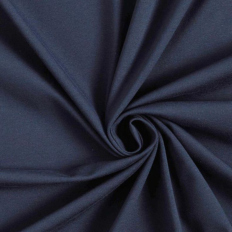 Bomuldsjersey Medium ensfarvet – natblå,  image number 1