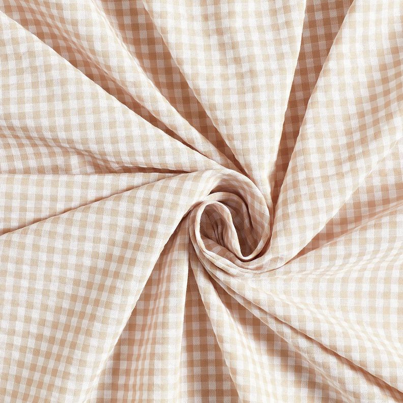 <h2>Seersucker, sm&aring; tern, beige &ndash; anemone/hvid &ndash; med karakteristisk struktur og fint ternet,  image number 3