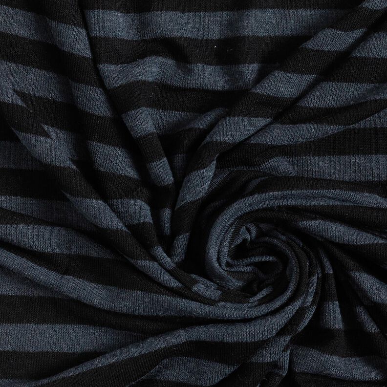 Jersey viskose-silke-miks striber – mørkegrå/sort,  image number 3