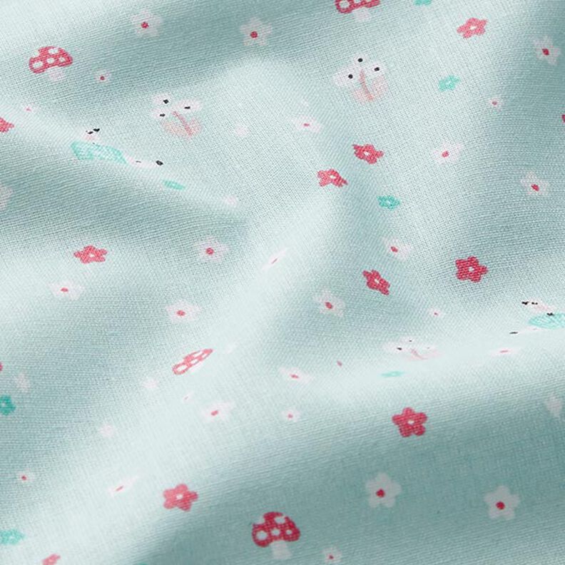 Poplin pindsvin og svampe – babyblue,  image number 2