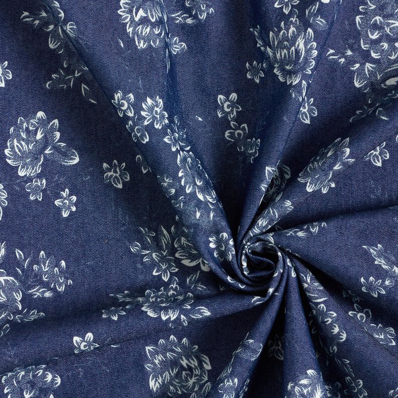 Chambray små roser – marineblå/uldhvid,  image number 3