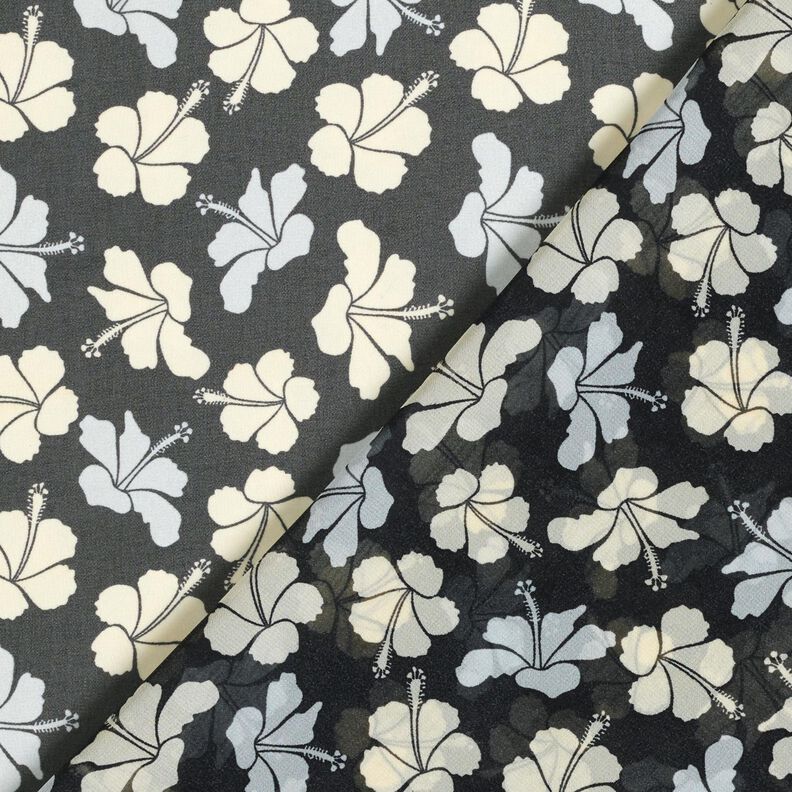 Chiffon hibiscusblomster &ndash; sort/hvid,  image number 4