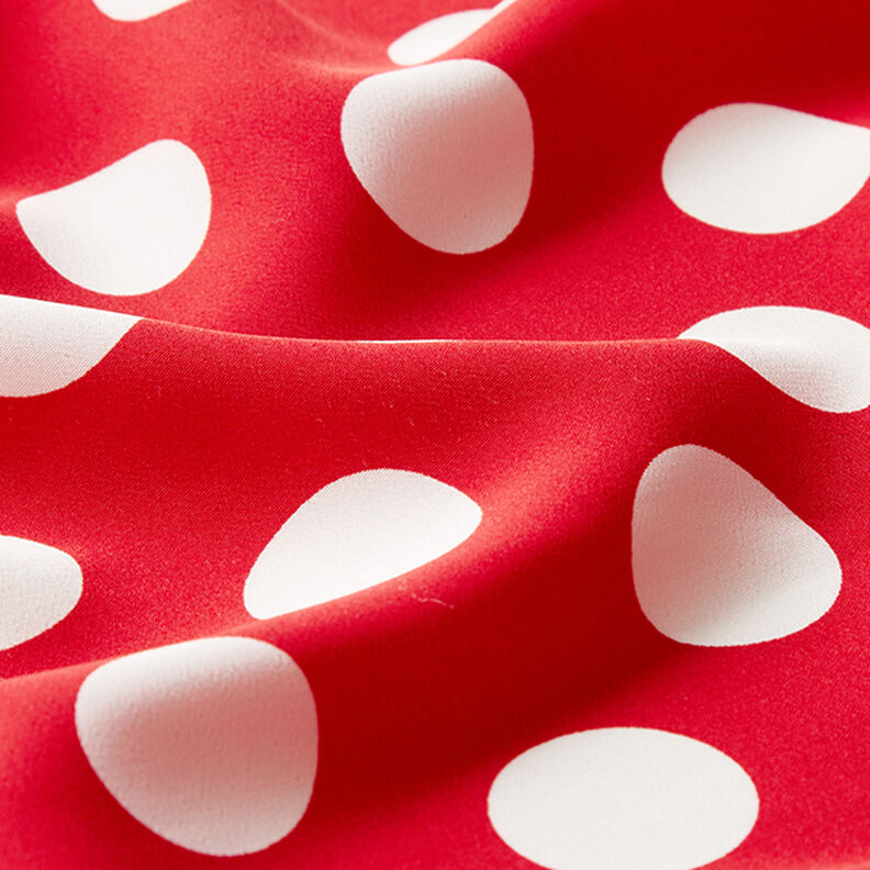 Crepe stof polkaprikker [2,5 cm] – rød,  image number 2
