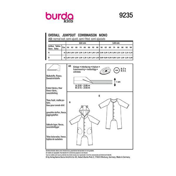 Overall | Burda 9235 | 56-98,  image number 7