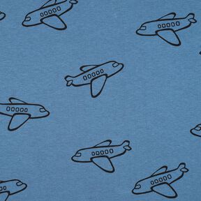 Sweatshirt lodden flyvemaskiner | Poppy Fabrics – jeansblå, 