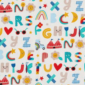 Cretonne det glade alfabet – uldhvid, 