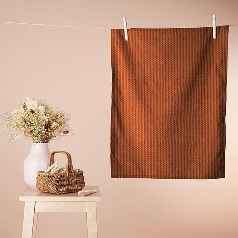 Vaffelpiqué – terracotta,  image number 6