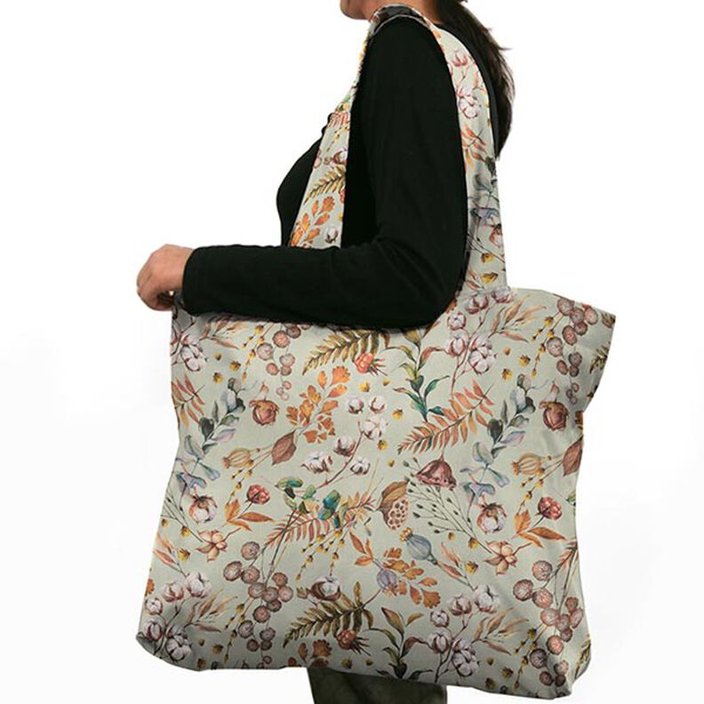 Dekorationsstof halvpanama tørrede planter genanvendt – mint,  image number 7