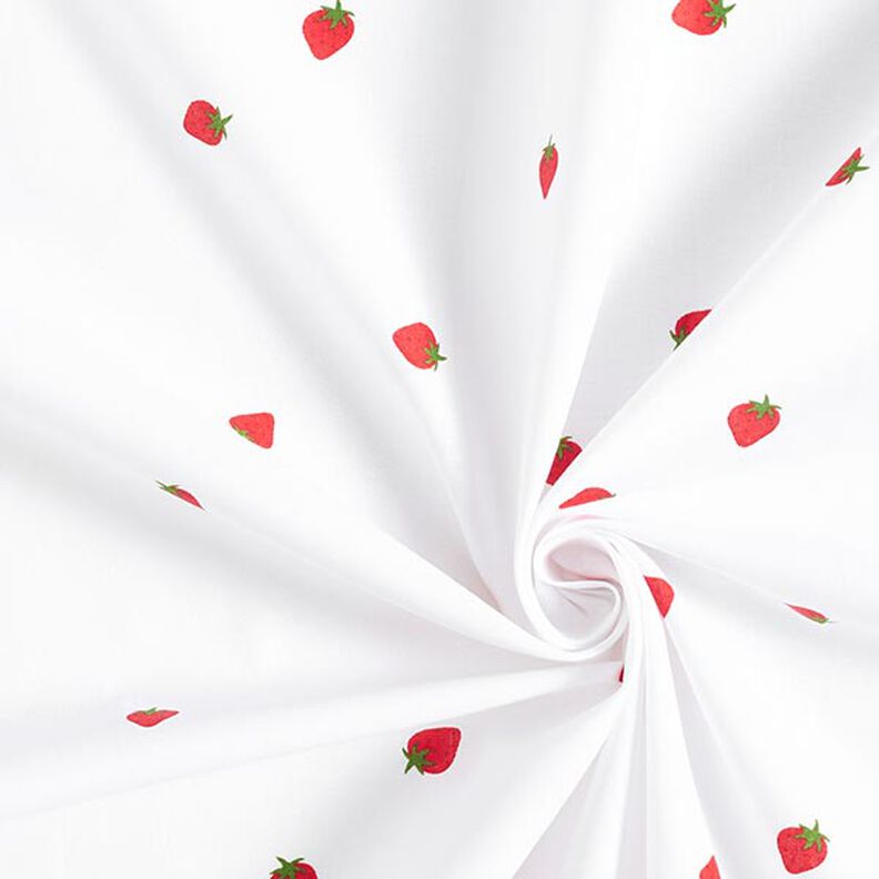 Bomuldspoplin jordbær – hvid,  image number 3