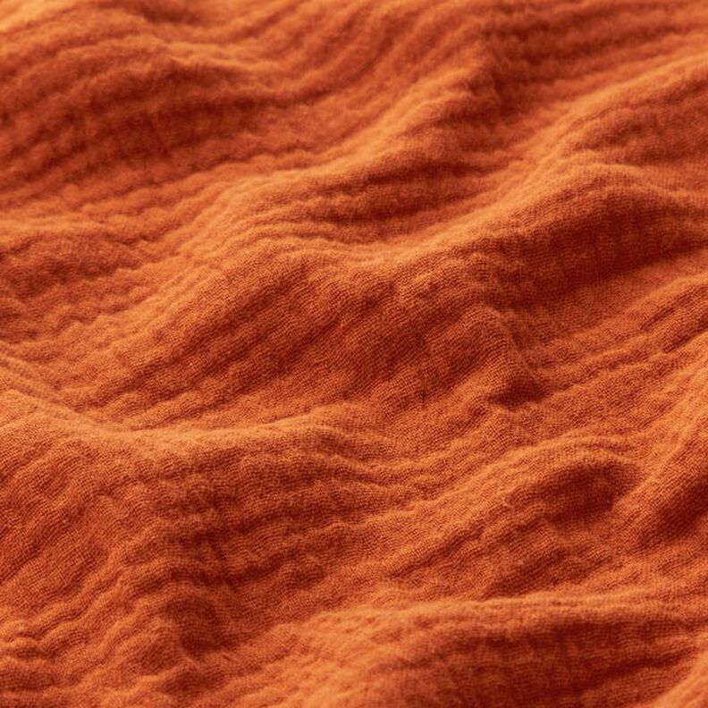 GOTS Musselin/Dobbelt-Crincle stof | Tula – terracotta,  image number 4