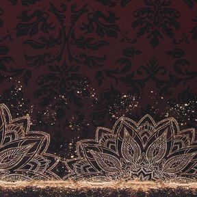 BomuldsjerseyBordure stof Mandala med guldkrymmel | Glitzerpüppi – sortbrun/guld, 